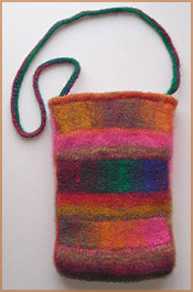 Two Way Striped Felted Bag Knitting Pattern