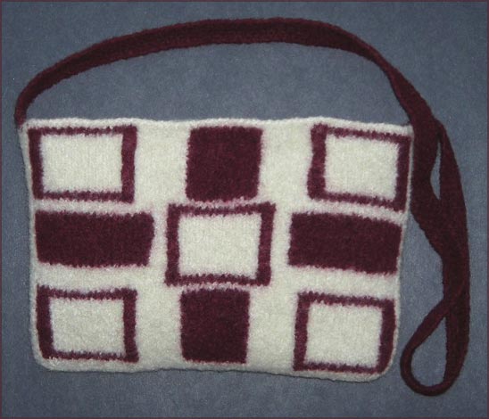 Geometric Intarsia Felted Bag knitting pattern